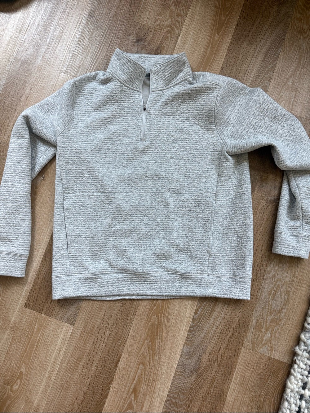 Men's Light Gray Quarter-Zip Mock Neck Sweater
